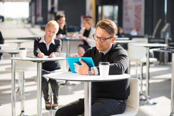 Business people in cafe