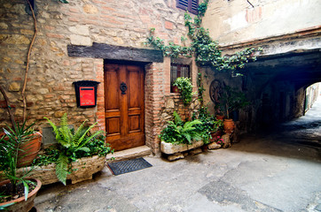Fototapeta na wymiar road of ancient village of Italy