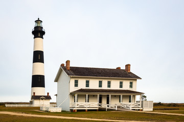 Bodie Island Light Station in North Carolina at Dusk