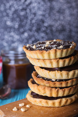 tartlets with salted caramel and chocolate