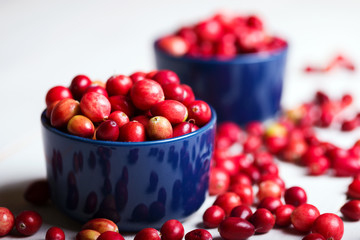 cranberries on a wooden table