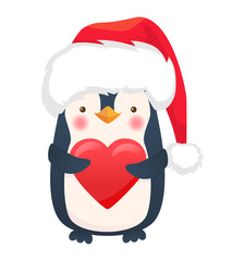 penguin with heart