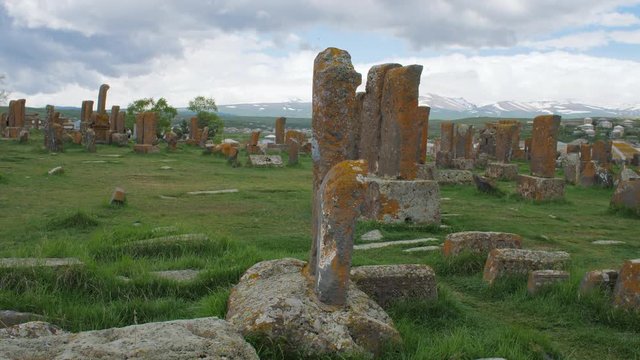 Ancient Tombs and Khachkars in Noratus Cemetery, Gegharkunik Province, Armenia 1 