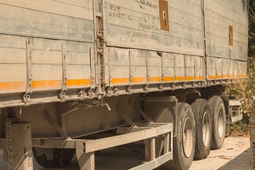 Naklejka na ściany i meble TIR containers - Transport details (Pesaro, Italy, Europe)