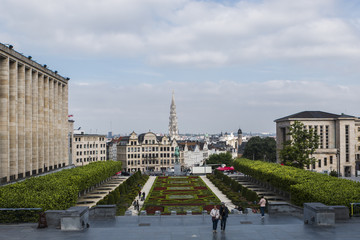 Naklejka premium Cityscape of Brussels in a beautiful summer day, Belgium