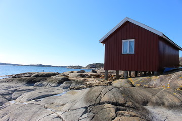 Hütte mit Meer