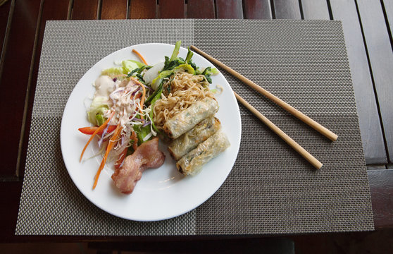 Vietnamese breakfast on a plate