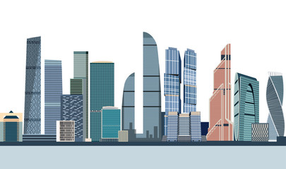 Fototapeta premium Moscow city skyline vector illustration