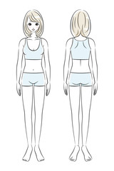 美容　女性　アンダーウェア　全身