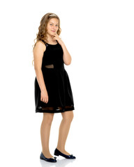 Elegant girl in a dress.