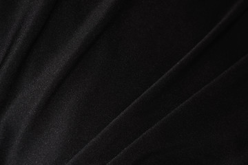 Soft Black Satin Fabric Close-up