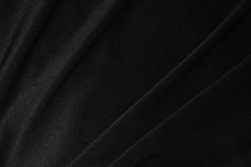 Fototapeta premium Soft Black Satin Fabric Close-up