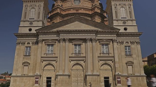 Vicoforte Sanctuary - Time lapse, side facade, Cuneo province, Piemonte, Italy