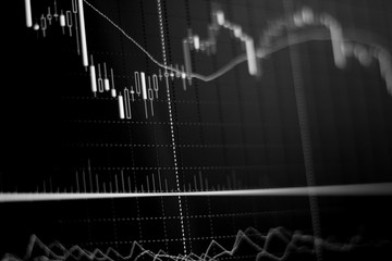 graph chart of stock market investment trading.