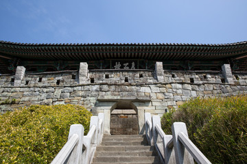It is Jinjuseong Fortress which is a famous tourist attraction in Korea.
