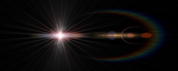 Futuristic light flare panorama background design illustration