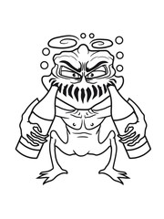 betrunken bier flaschen saufen party feiern alkohol trinken durst gnom klein dämon teufel hölle monster böse comic cartoon clipart horror halloween