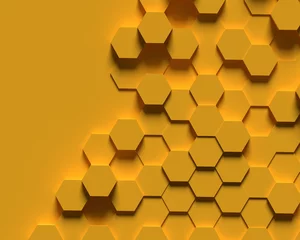 Papier Peint photo autocollant Abeille fond abstrait de ruche d& 39 abeilles ruche d& 39 abeilles aléatoire, fond hexagonal