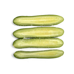 Cucumber slices salted