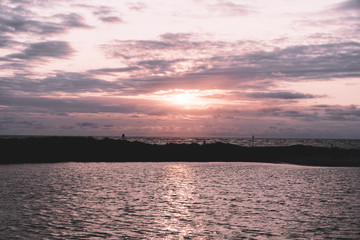 Beach Sunrise Landscape with Ocean Waves