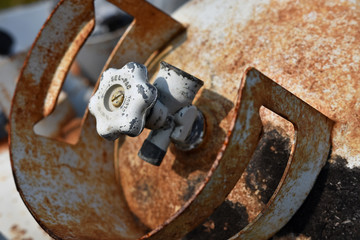 Rusted Old Propane Cylinder Close Up