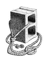 Cinder Block and Rope