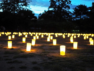 奈良県-綺麗なロウソクの風景-