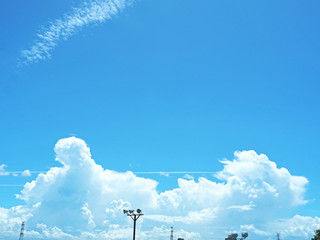 綺麗な青空と入道雲