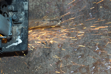 spark on a black background