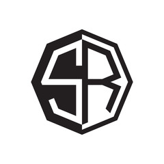 two letter SSR octagon negative space logo