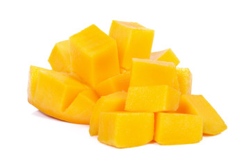 Mango sliced on a white background