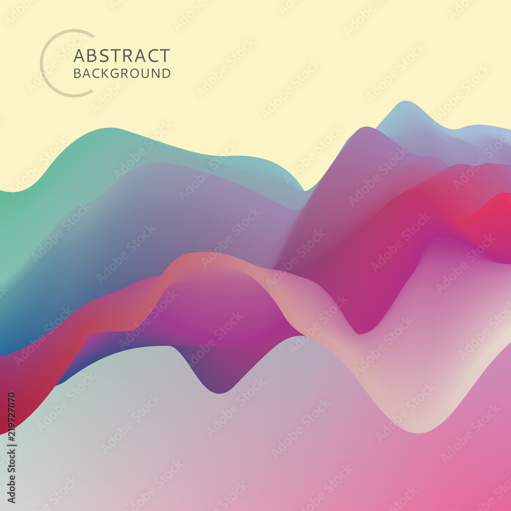 Poster 3d wavy abstract background. dynamic effect. futuristic technology style. motion vector illustration