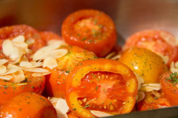 Fresh grilled tomato iranian dish