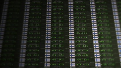 Stock Market Ticker Of A Thriving Economy -Finland Version