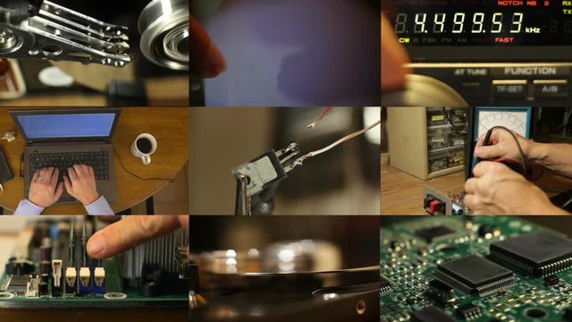 A split screen technical montage
