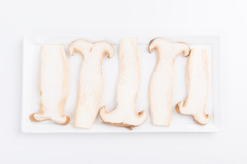 King oyster mushroom Pleurotus eryngii on white background