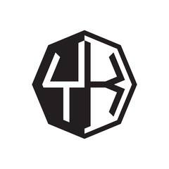 two letter YK octagon negative space logo
