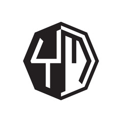 two letter YM octagon negative space logo
