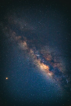 Milky Way stars as seen from a southern hemisphere. Mars is in lower left part of image. 