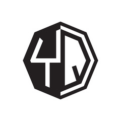 two letter YQ octagon negative space logo