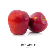 Red apple isolate on white background.
