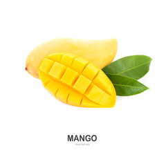 Mango isolated on white background.