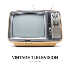 Vintage television isolate on white background.