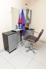 armchair hair salon in the salon