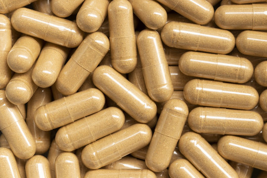 top view of pill capsules for background