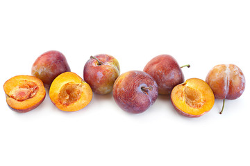 Brown plum fruit closeup
