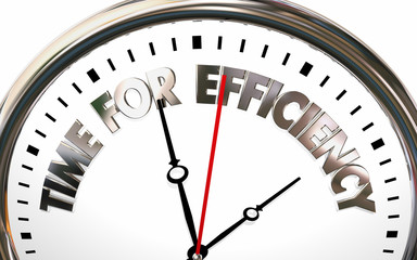Obraz na płótnie Canvas Time for Efficiency Work Habits Efficiency Clock 3d Illustration