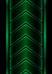 Abstract green metallic arrow pattern on black design modern luxury futuristic background vector illustration.