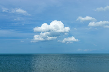 Minimal sea with tiny clouds