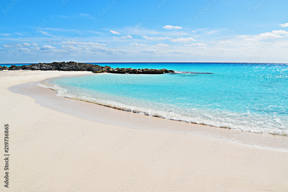 Canvas Prints Cuban beach. Idyllic beach with crystal clear water located in Cayo largo del Sur, Cuba.